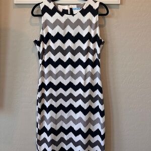 J. McLaughlin Catalina Cloth Sheath Black/White Dress